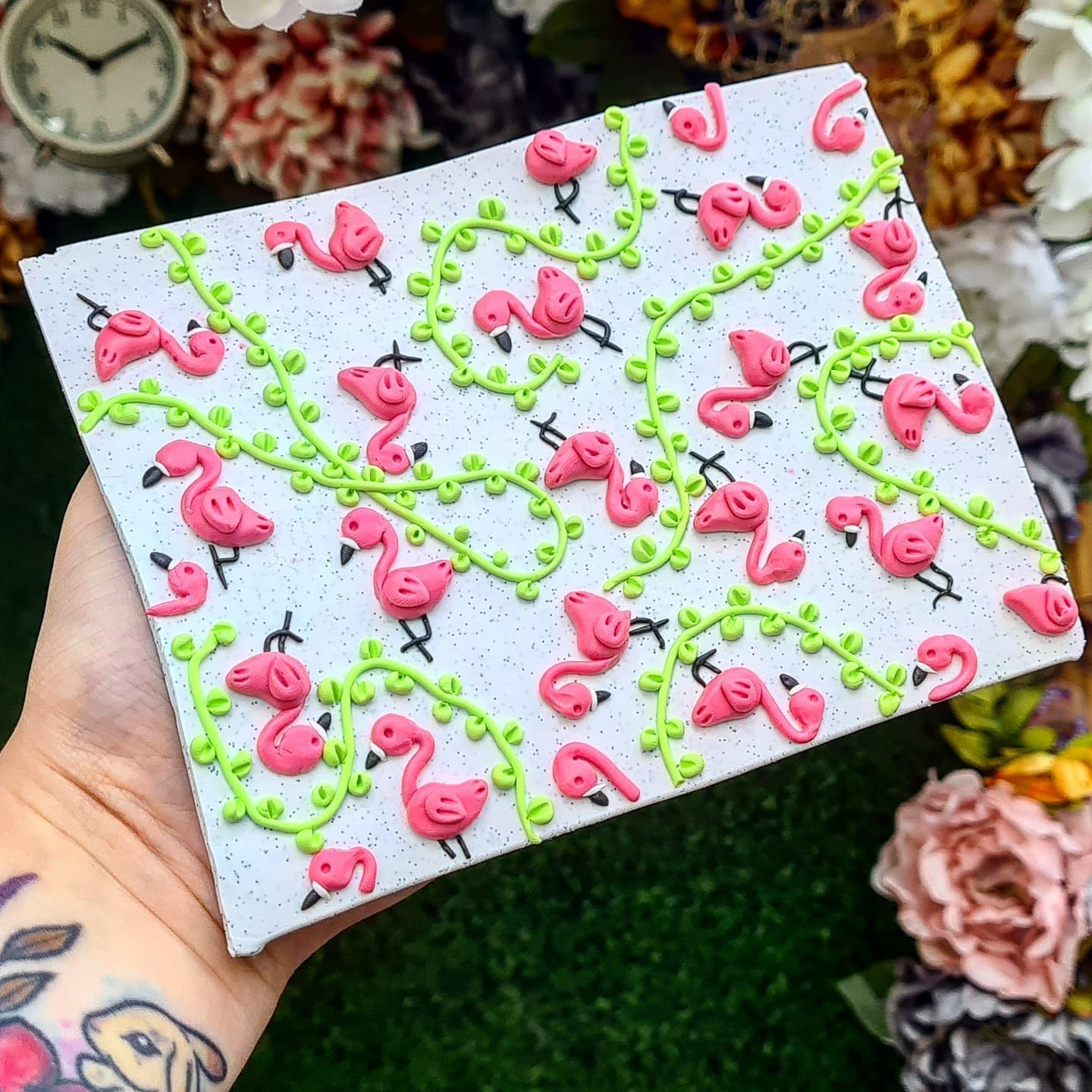 Pinky Creates - 🦩Flamingo slab!🦩 Can you spot the no eyed Flamingo ...