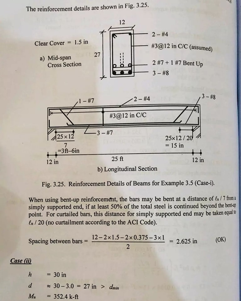 Calculation notebook for the design of a beam having a slab 25ft×15ft