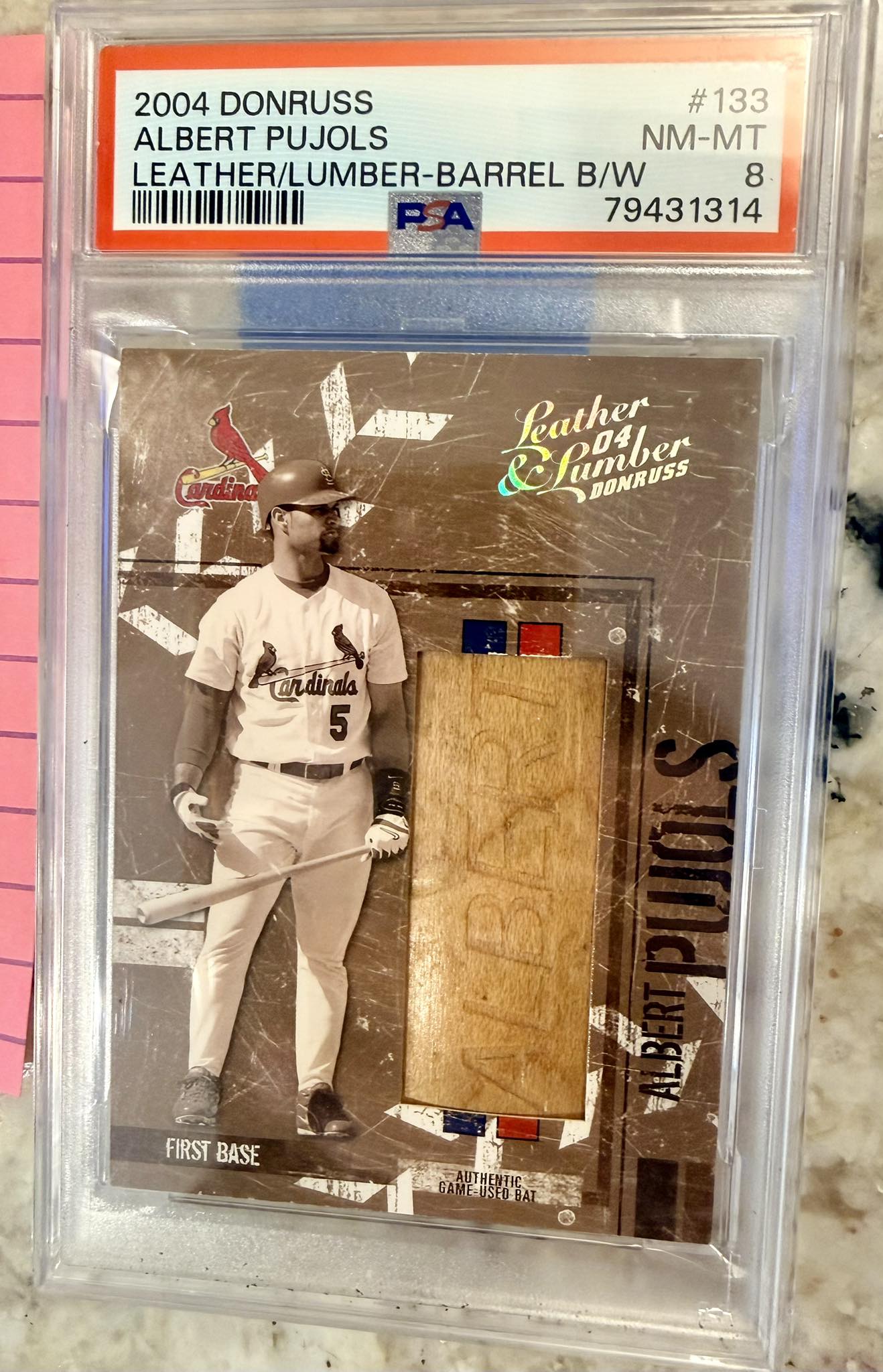  Pujols選手　1/1 サインカード 1/1 Albert Pujols bat barrel card INSANE lumber 🤯