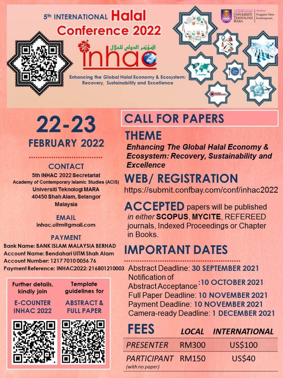 📮 *5th International Halal Conference (INHAC) 2022* 📮 *Theme ...