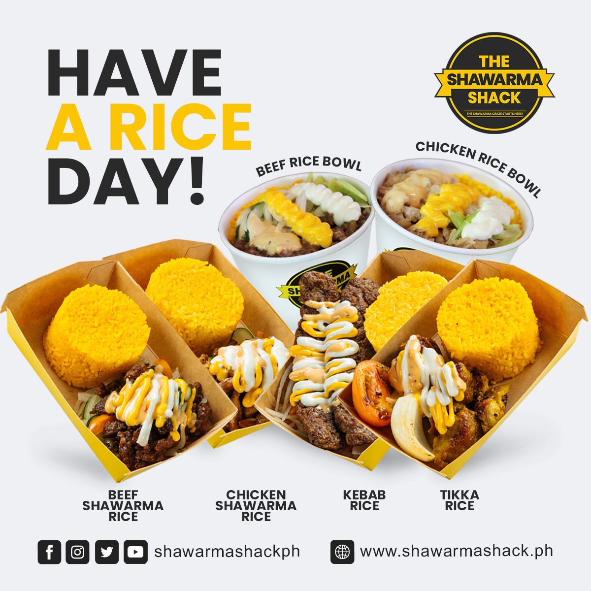 Shawarma Shack - Have a Rice Day! 💛 #ShawarmaShack...