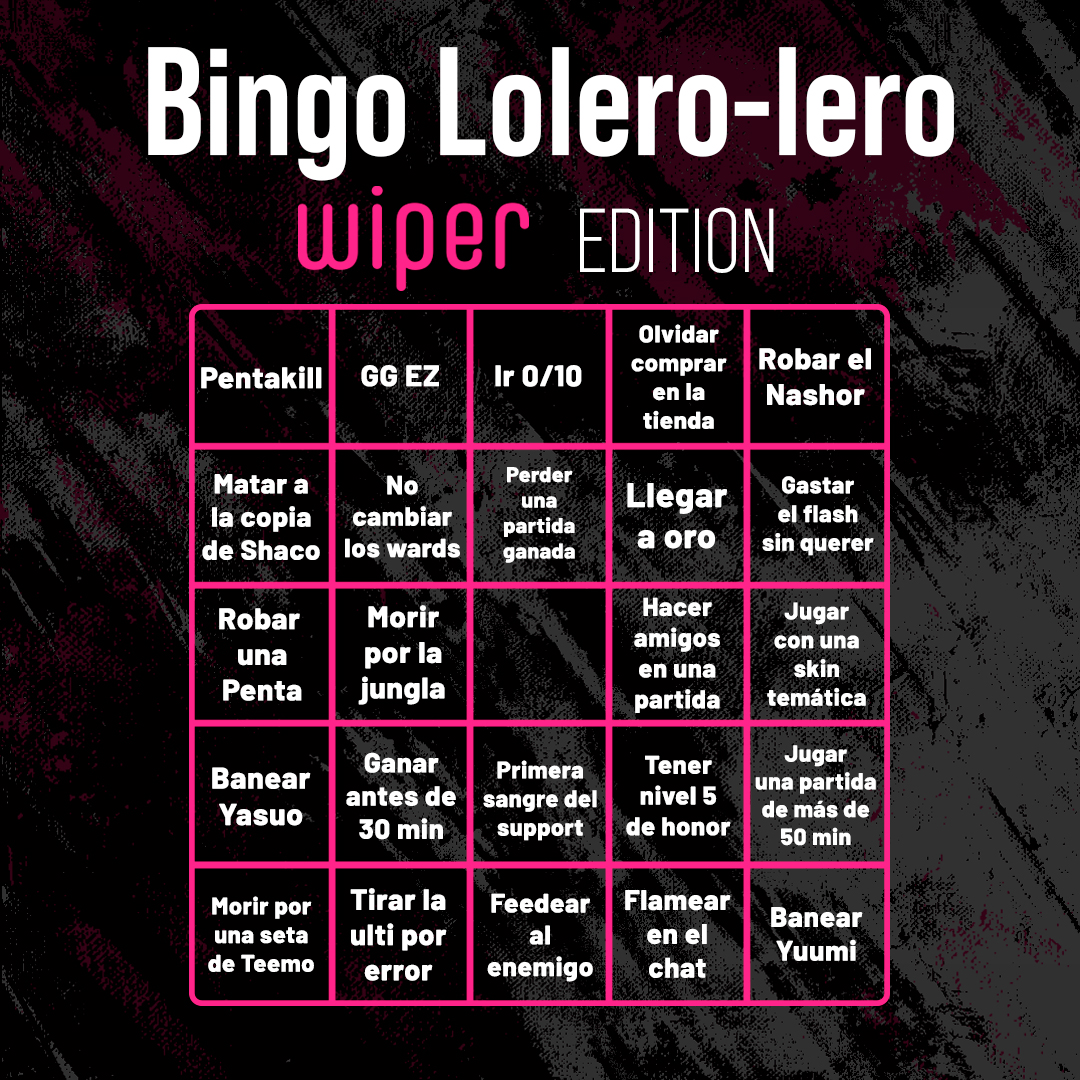 Wiper - ¡Os presentamos nuestro Bingo Lolero-lero! Marcad todas las las ...