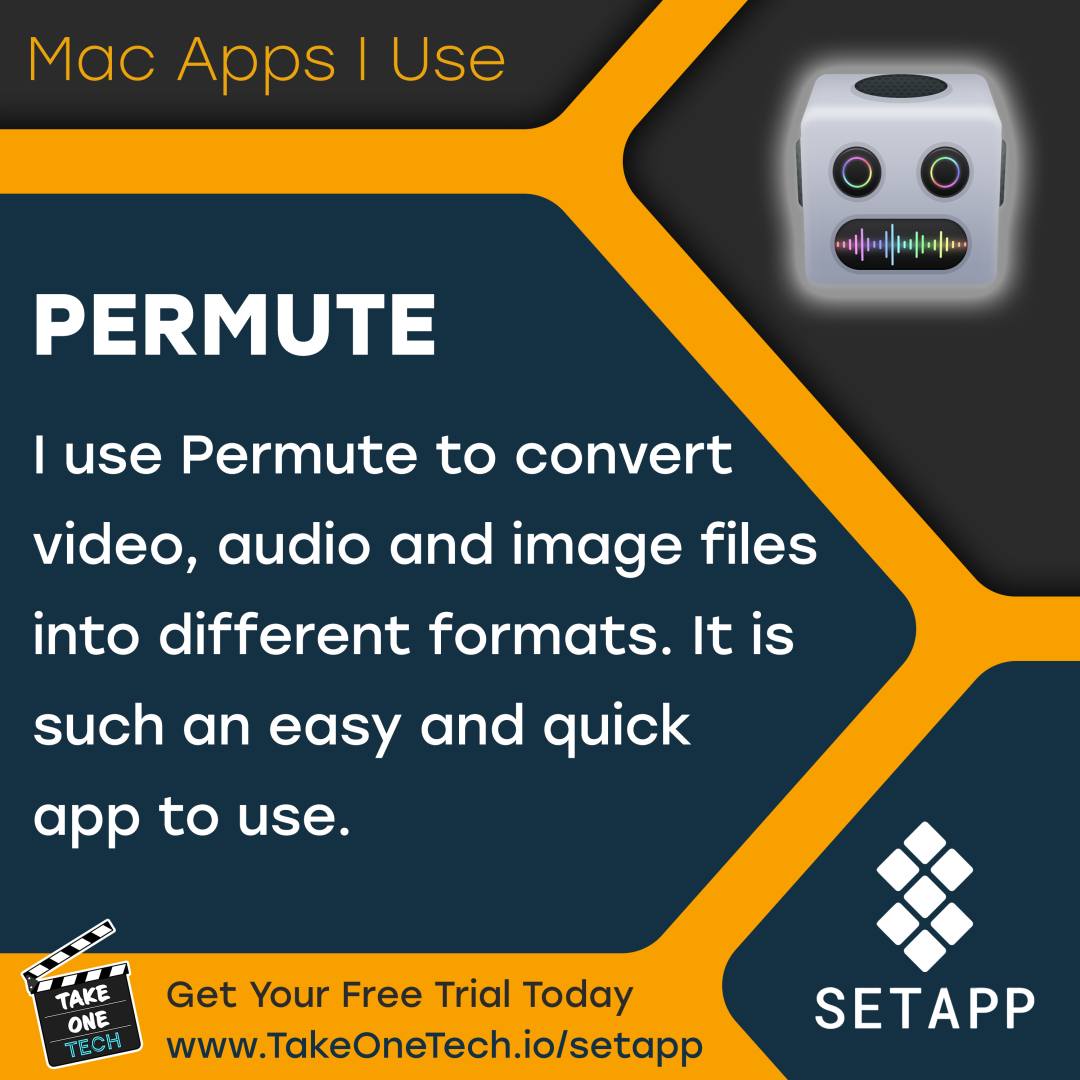 Take One Tech - I use Permute to convert video, audio and...