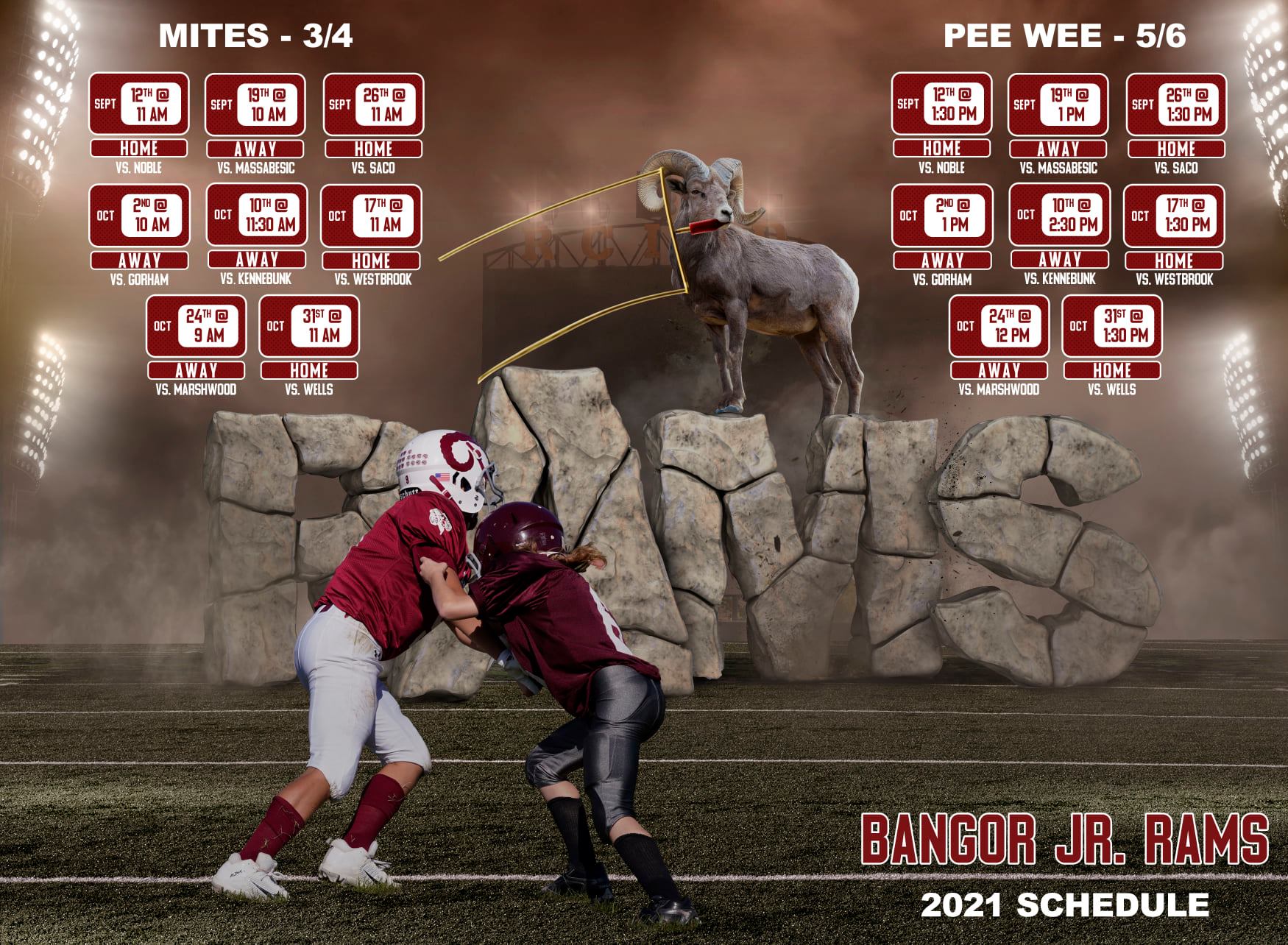 Hello Rams! Here's the final... - Bangor Junior Rams Football | Facebook