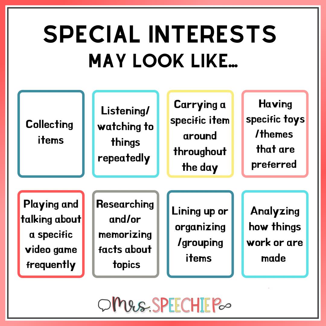 Mrs Speechie P - Special interests can “look” many... | Facebook