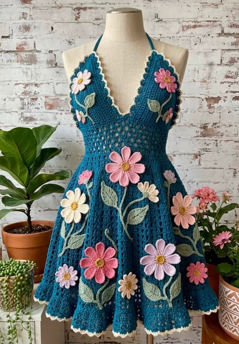 New flower beach dresses crochet project