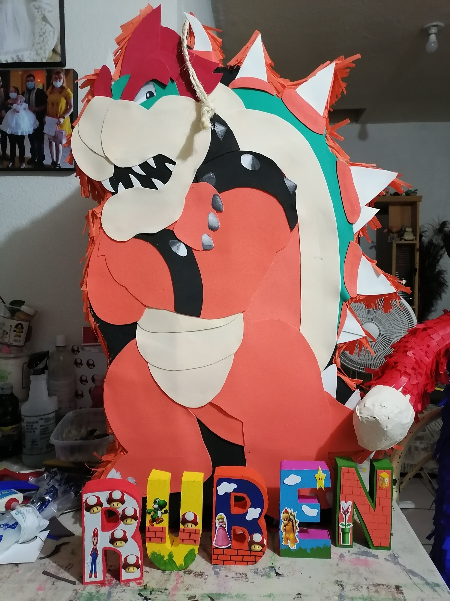 Piñatas garfiel - Piñata de browser y nombre de mario bros