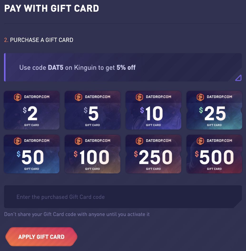 DAT Drop - DatDrop gift cards are now available on... | Facebook