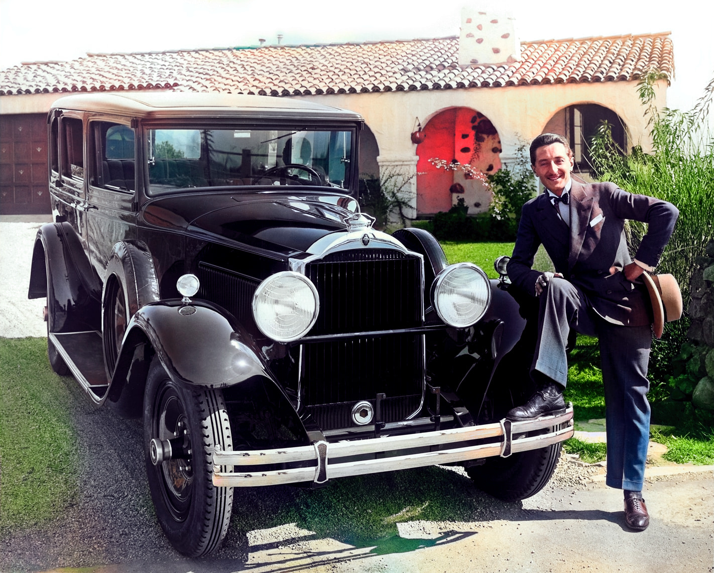 1930 Packard seven-eighths left side view. Inscribed on photo back