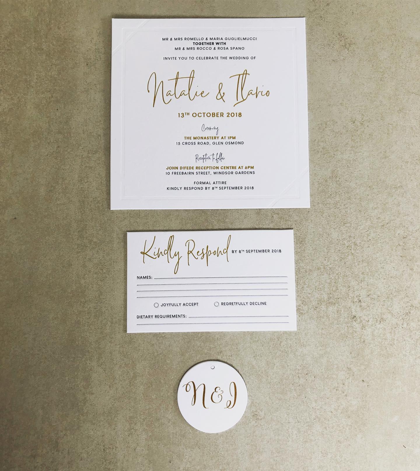 Natalie & Ilario Invitation set and... - MLC Design Studio
