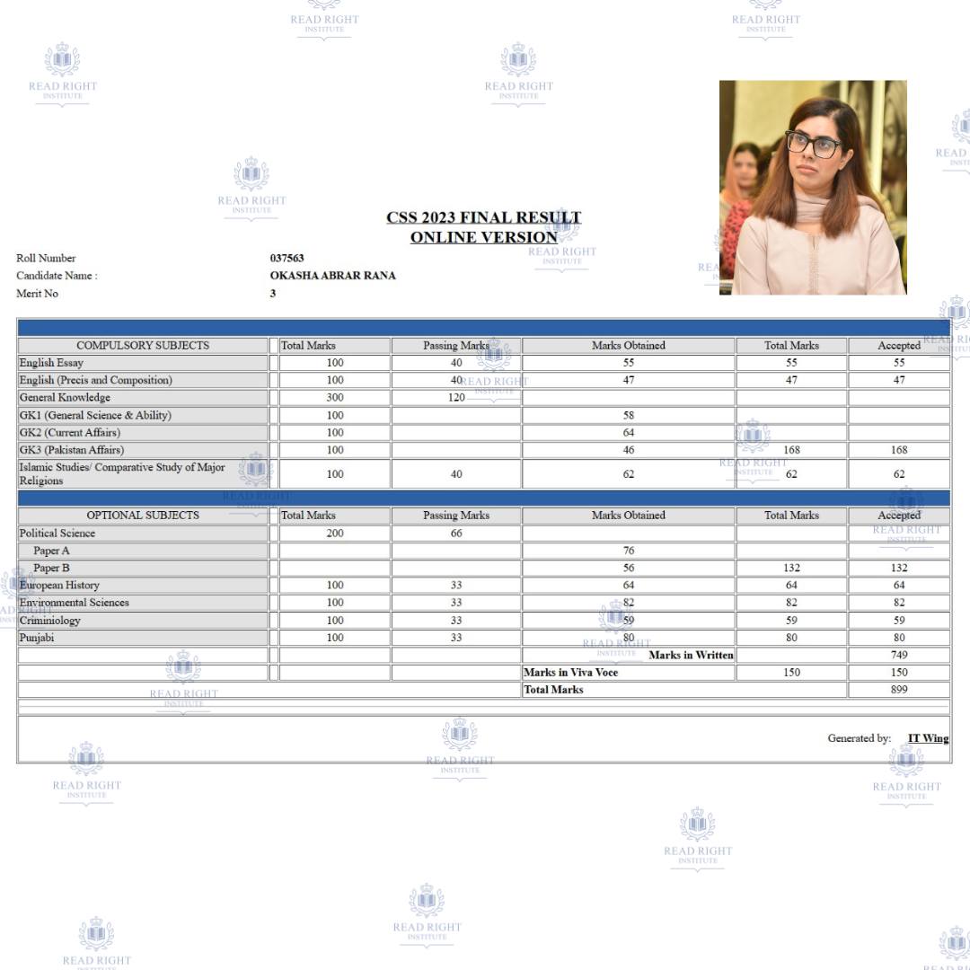 DMCs (Detailed Marksheet) of... - Read Right Institute | Facebook