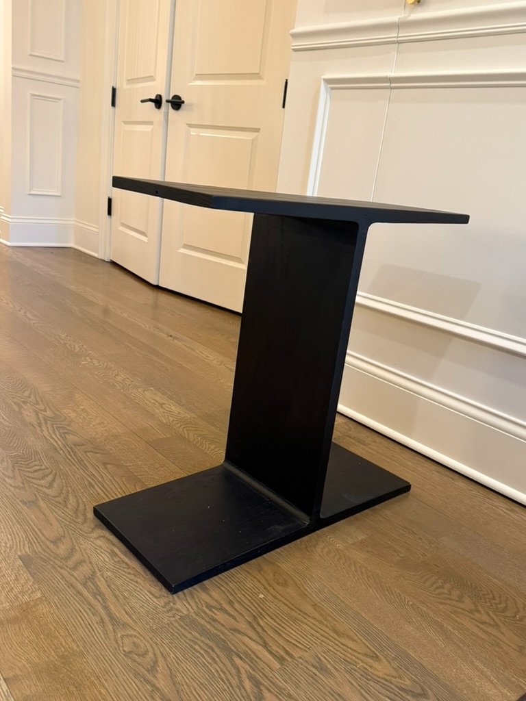 Custom Made End/Side Table - Dark Wood Restoration Hardware Design ...
