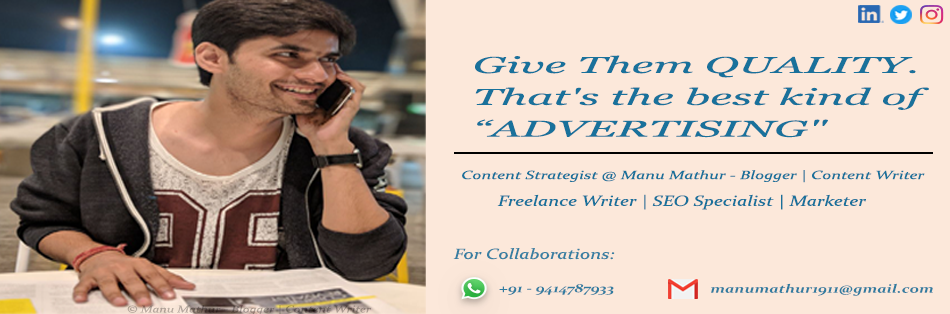 Manu Mathur - Digital Marketer & Blogger