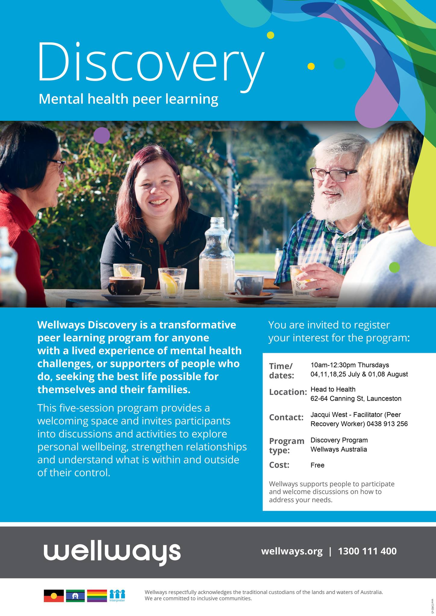 Wellways Discovery Program is... - Launceston Head to Health