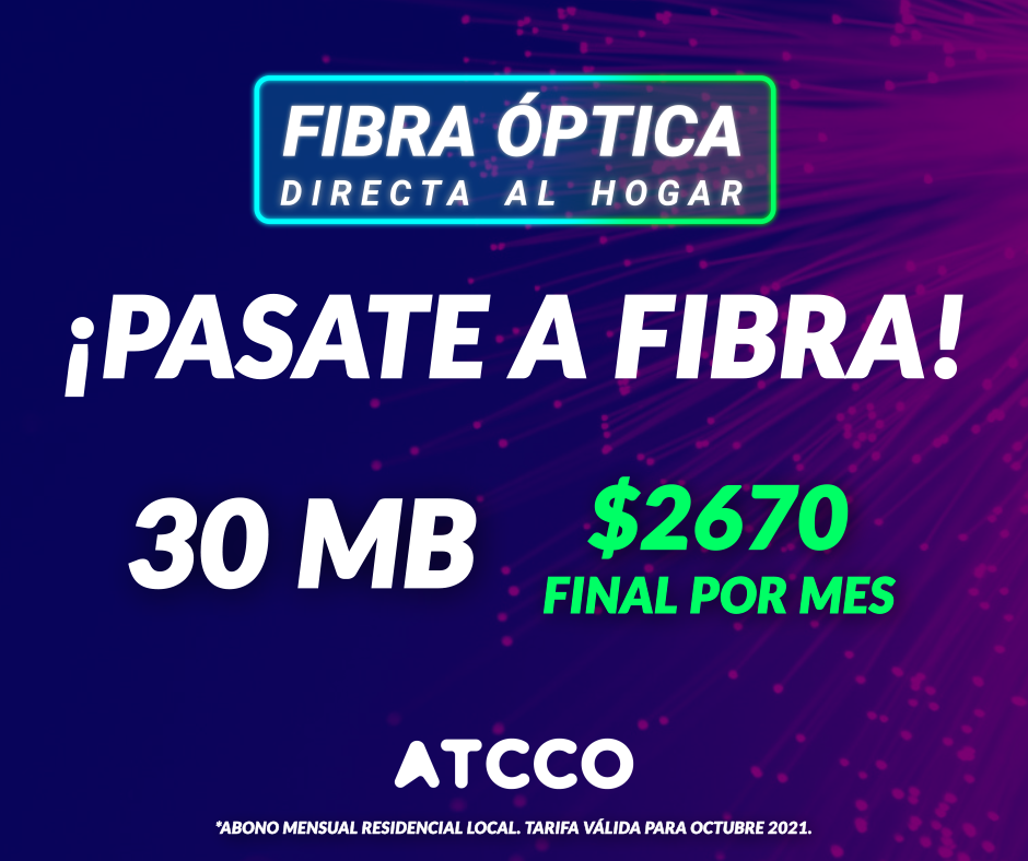 Atcco SRL - La conexión a Internet por Fibra Óptica es la... | Facebook