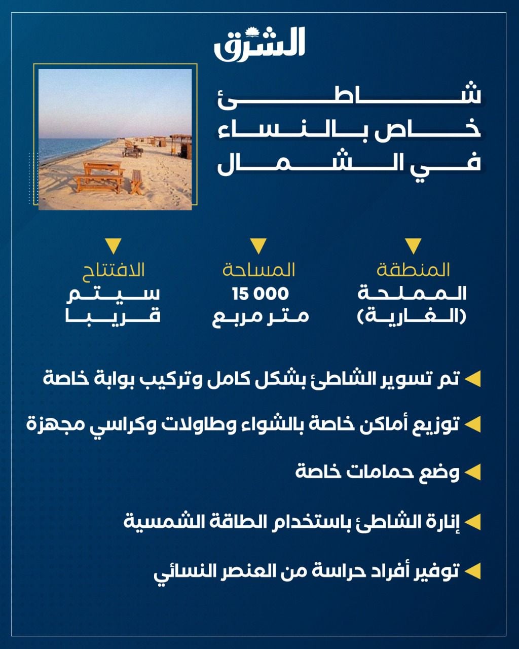 انفوجراف الشرق| شاطئ خاص بالنساء... - بوابة الشرق الالكترونية | Facebook