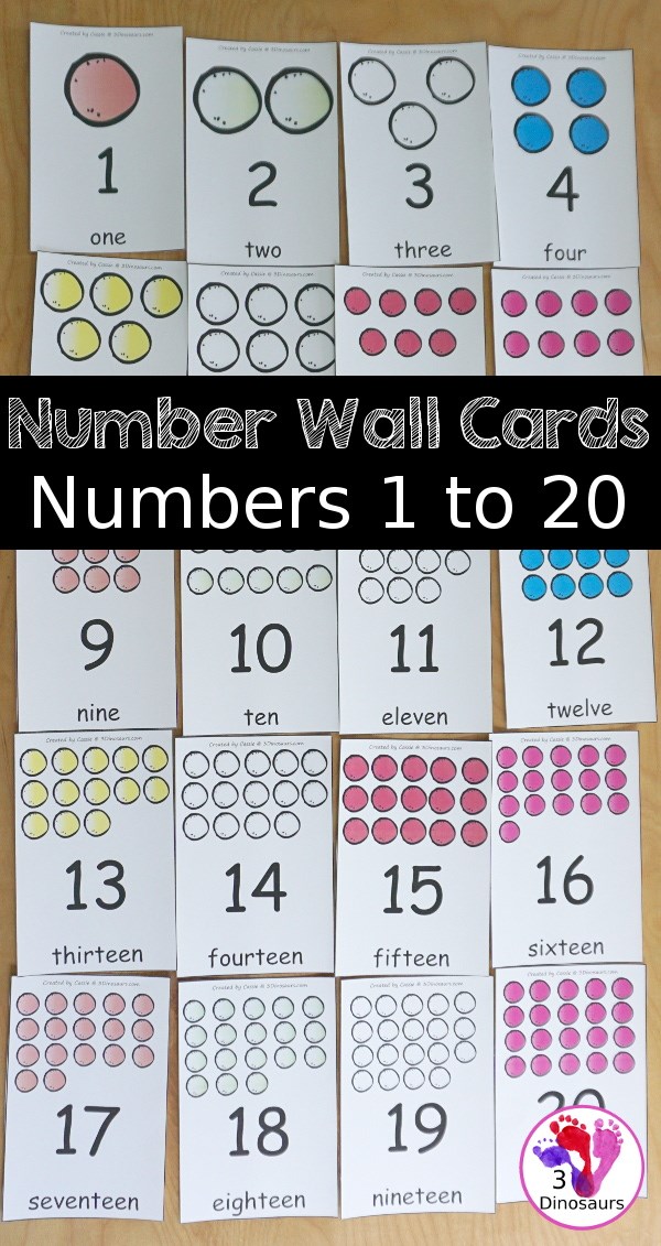 3 Dinosaurs - Great wall cards for kids to learn numbers!... | Facebook