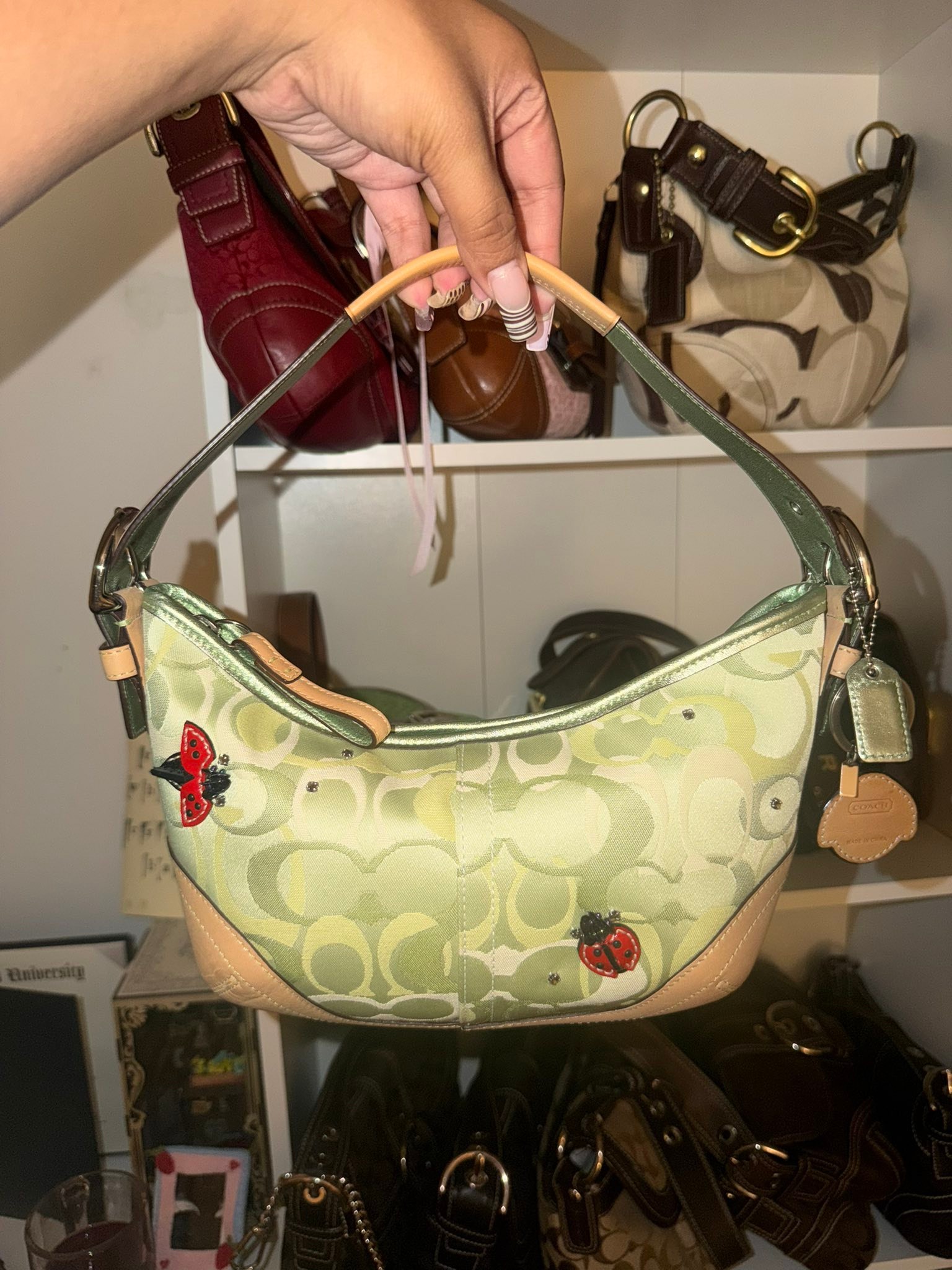 Coach Ladybug Green Optic Bag 2005 Rare