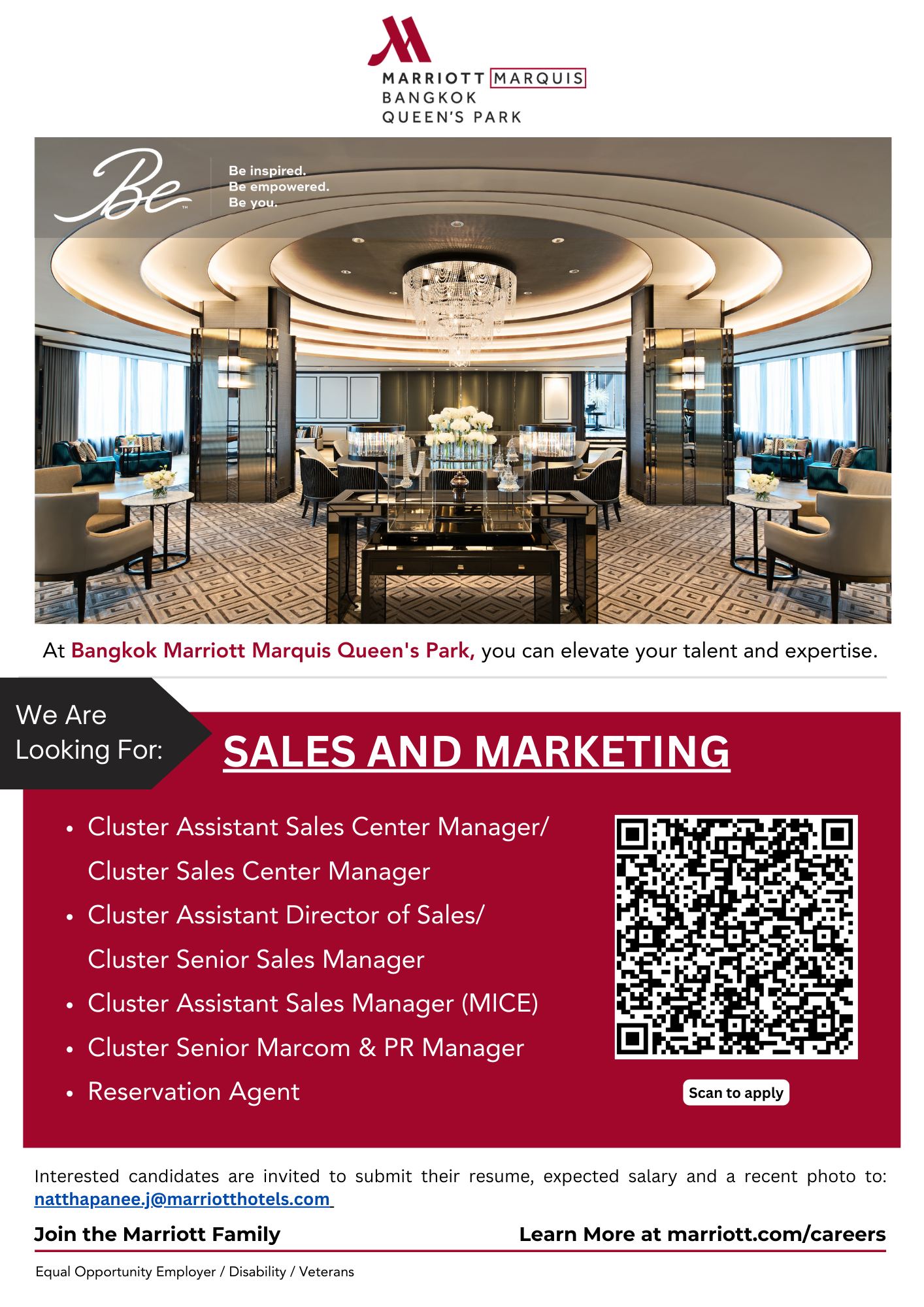 HR - โรงแรม Bangkok Marriott Marquis Queen's Park กำลังมองหาพนักงานใน ...