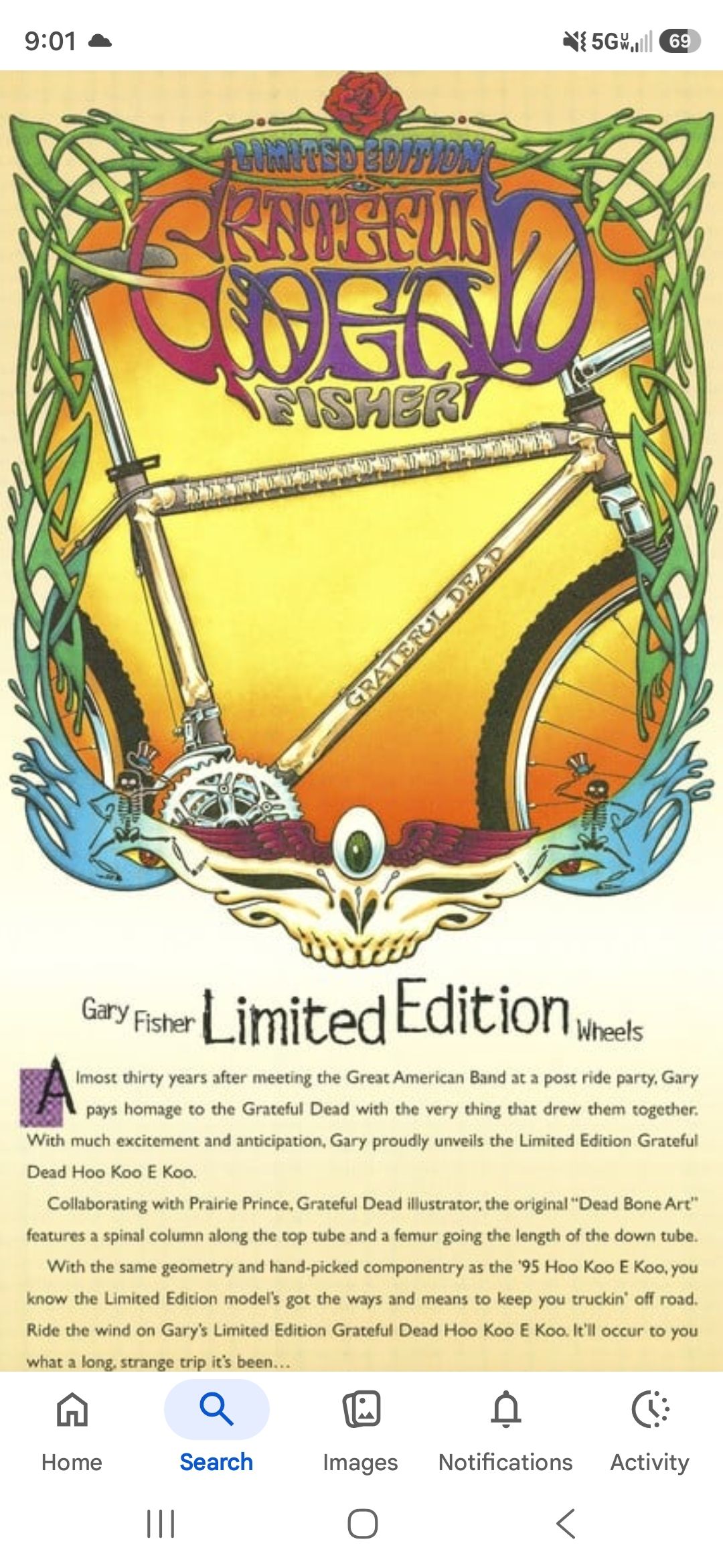 Gary Fisher Limited Edition Grateful Dead Hoo Koo Koo bike