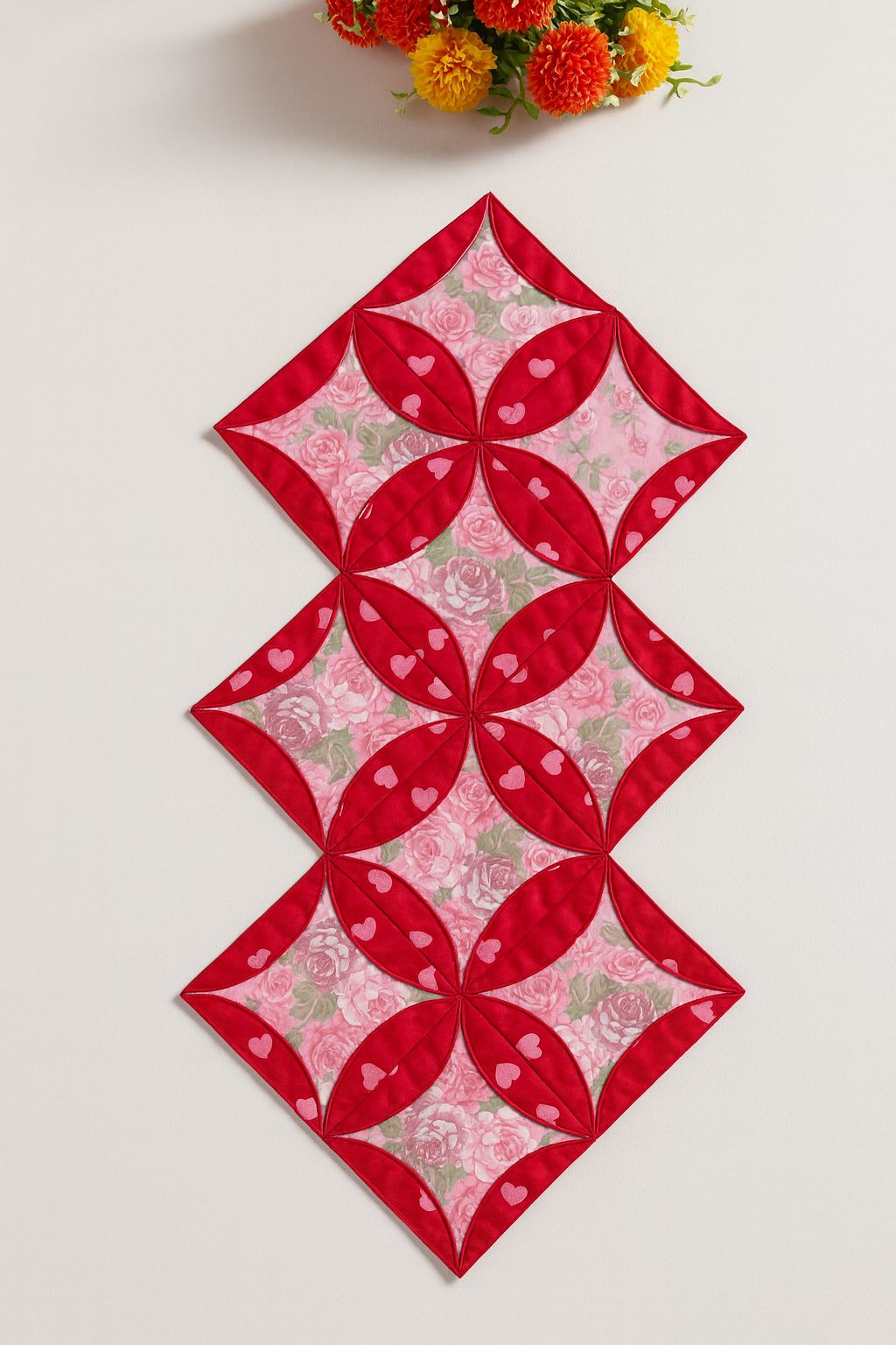 Indah - Cathedral Window Quilt Table Runner ️ | Facebook
