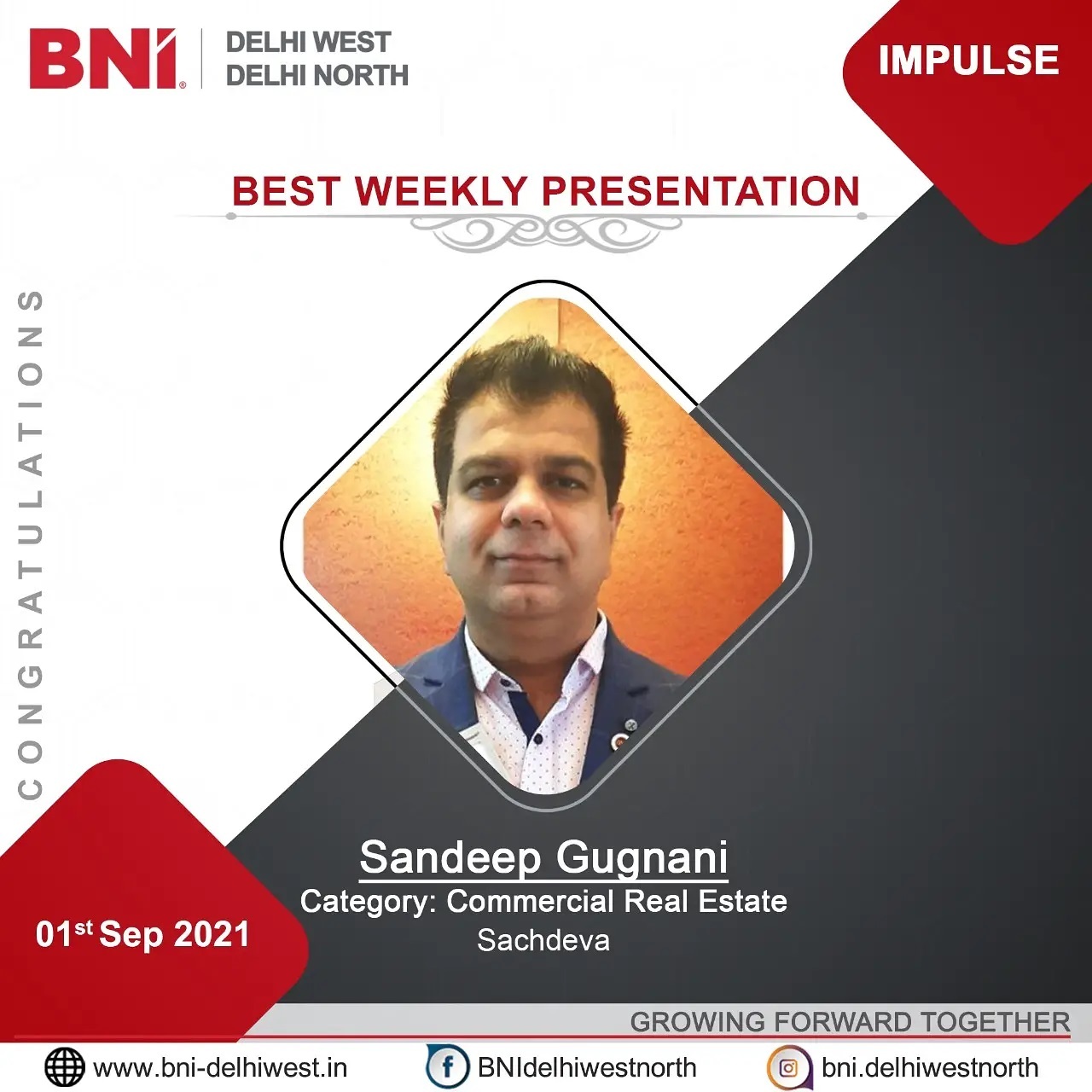 BNI New Delhi - Congratulations to Mr Gugnani for winning... | Facebook