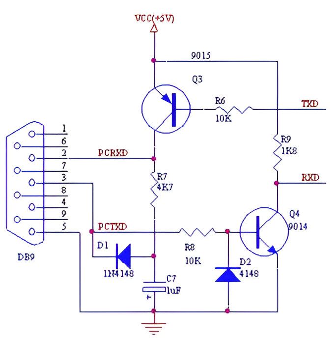 Electronics Craftsman | A Basic BJT Transistor-Based RS-232 Interface ...