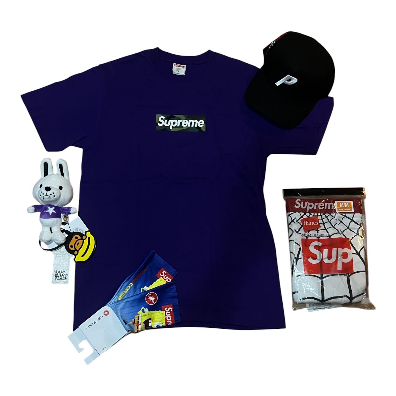 ?Supreme Box logo camo tee Purple Size S
