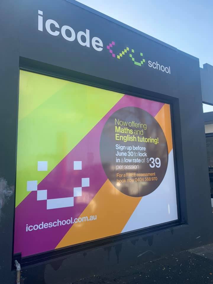 Sign Oz - New window graphics for ICode in Belmont.... | Facebook