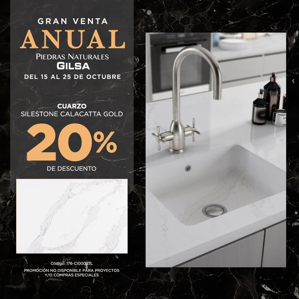 GILSA - 20% DE DESCUENTO EN CUARZO SILESTONE CALACATTA GOLD 2CM – ¡GRAN ...