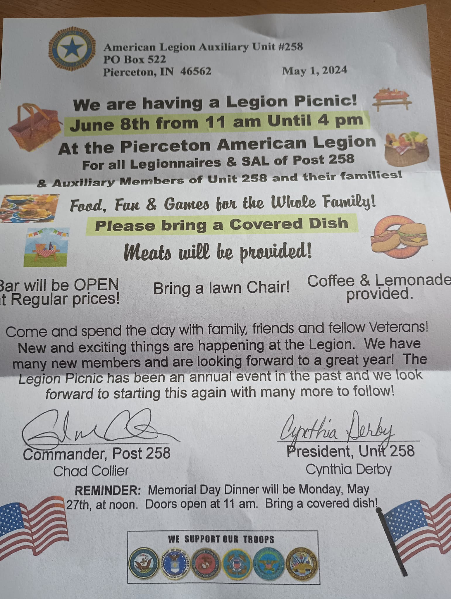 Post 258 American Legion Auxiliary | Pierceton IN