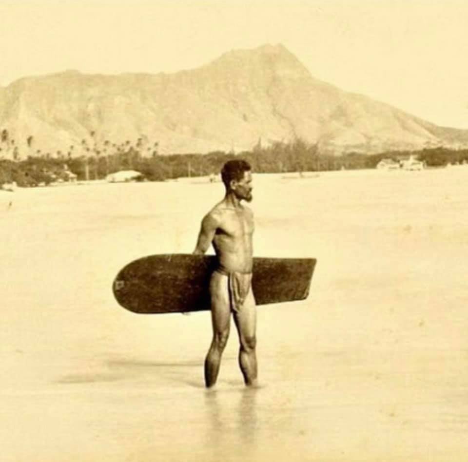HAWAII／アンティーク額／1914年モデル／SURF First known photo of a surfer in Hawaii 1890