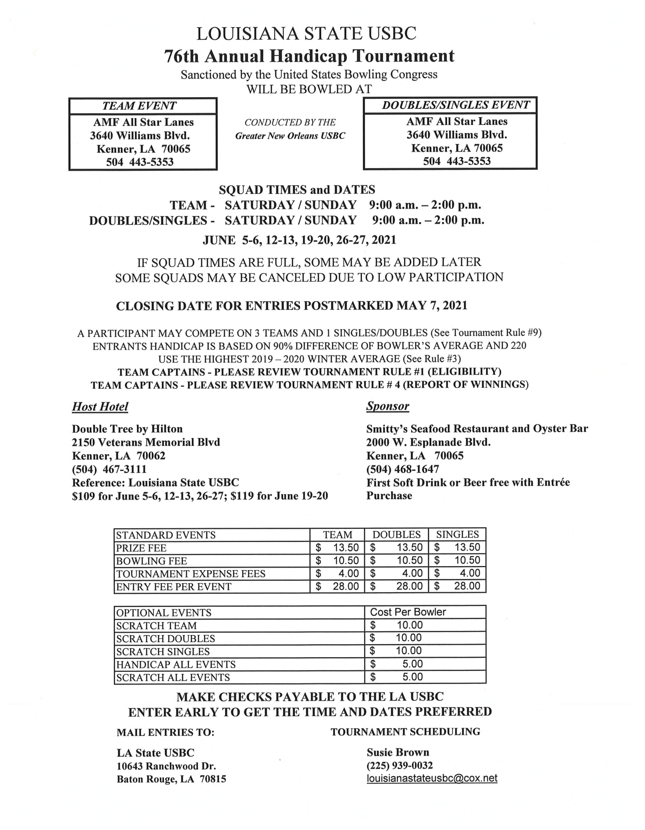 Here is the entry form for... - Women Bowlers in Louisiana | Facebook
