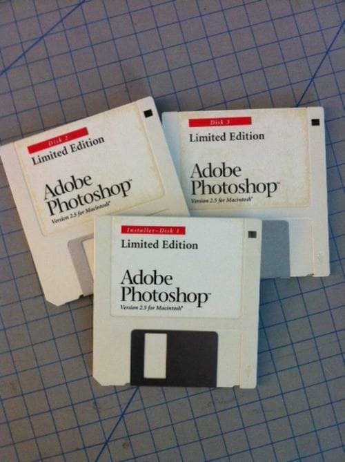 Adobe Photoshop Version 2.5 for Macintosh Install disks.