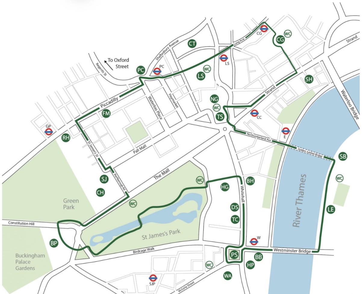 London walking tour map and guide