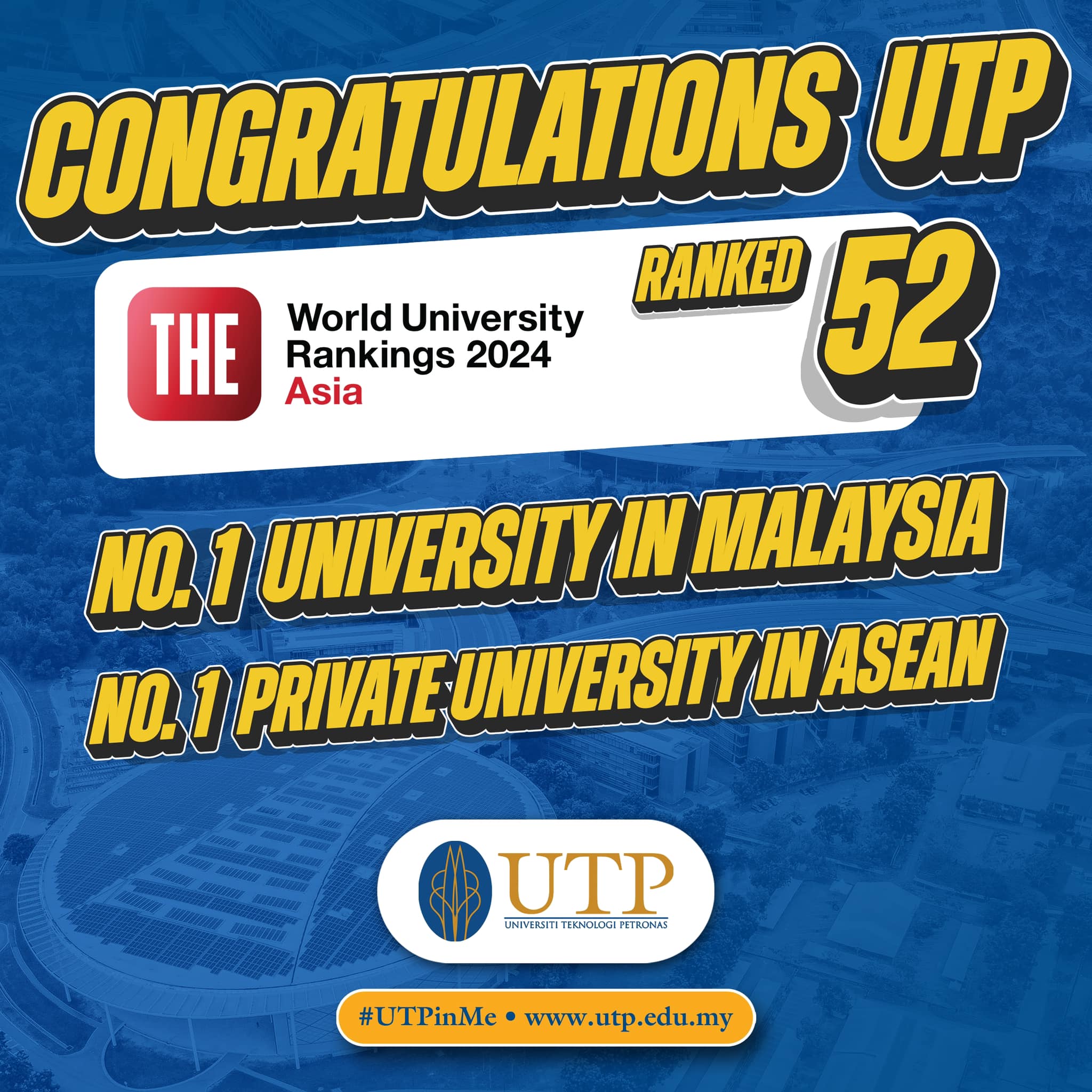 Universiti - UTP jumps 11 spots, from 63 to 52, maintaining its No. 1 ...