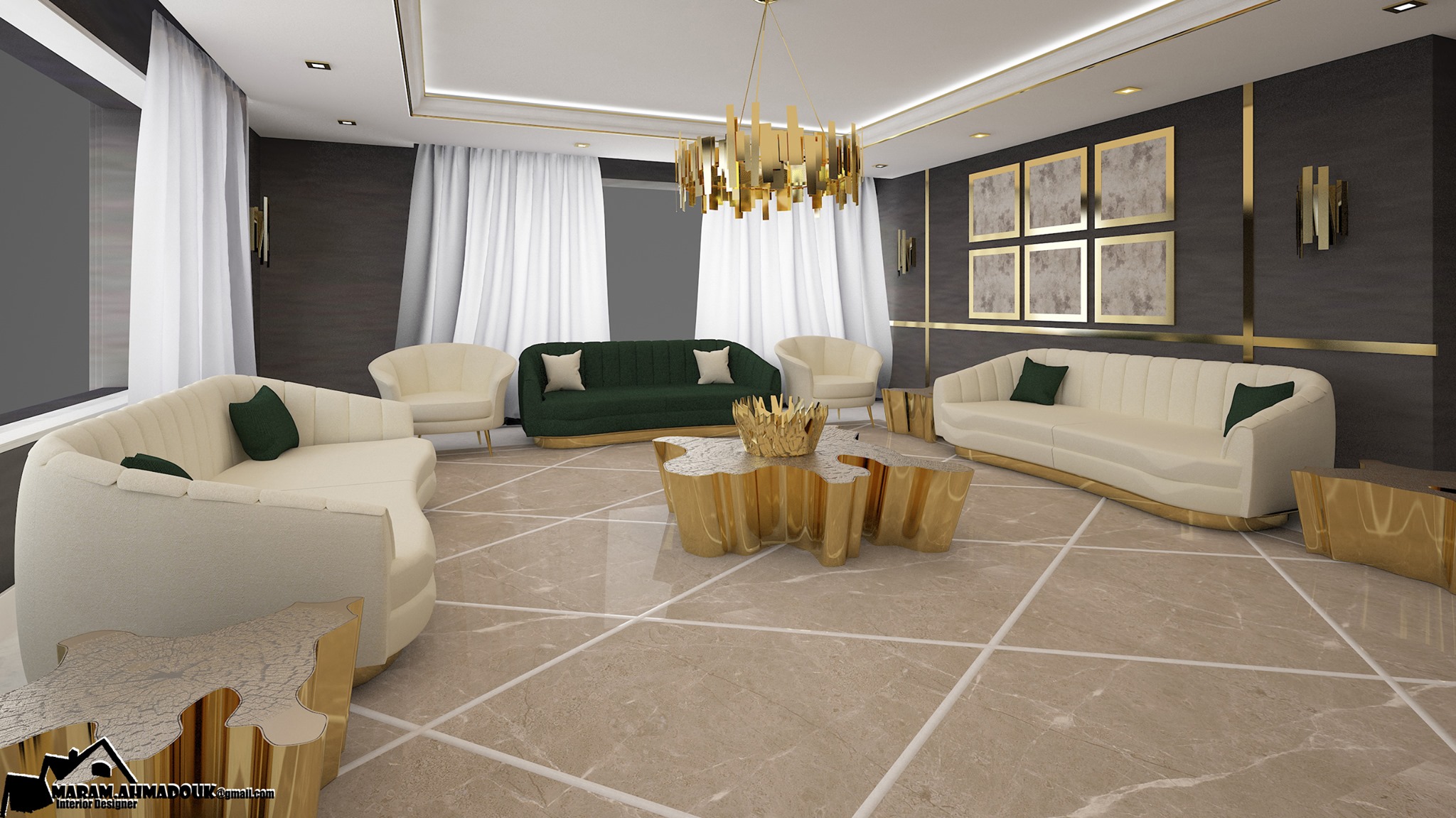 Ideas To Reality - Living Room designed by Maram Ideas To Reality Ideas ...