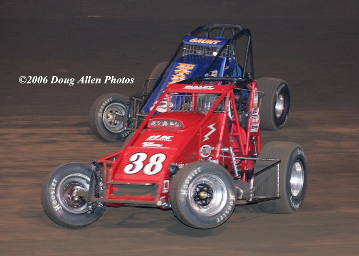 USAC - #38 “The Kruser” Cory Kruseman leads #2A “Super” Rickie Gaunt ...