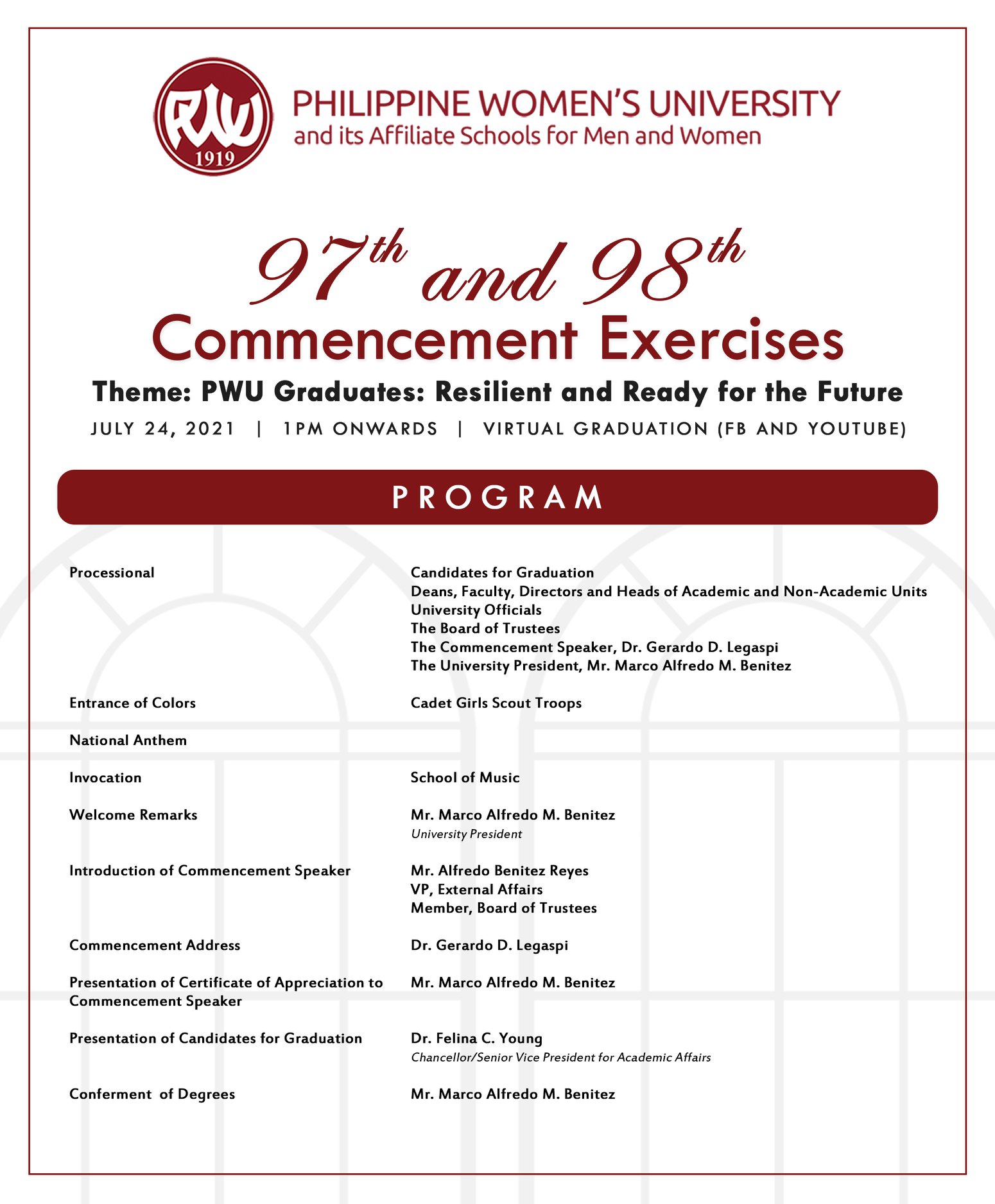 Congratulations to... - Philippine Women's University - PWU