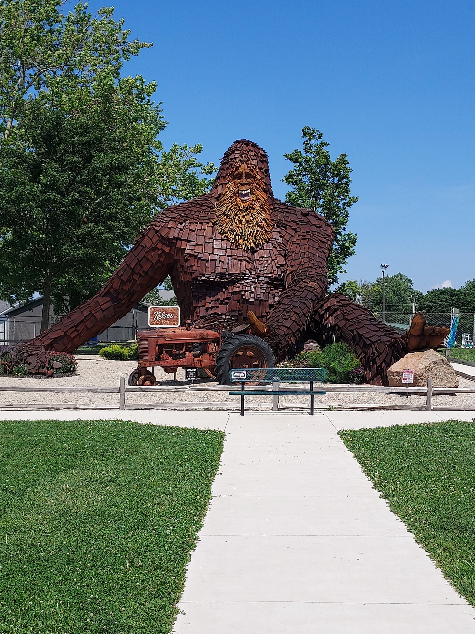 Nelson, a giant wooden Bigfoot in Celina, Ohio