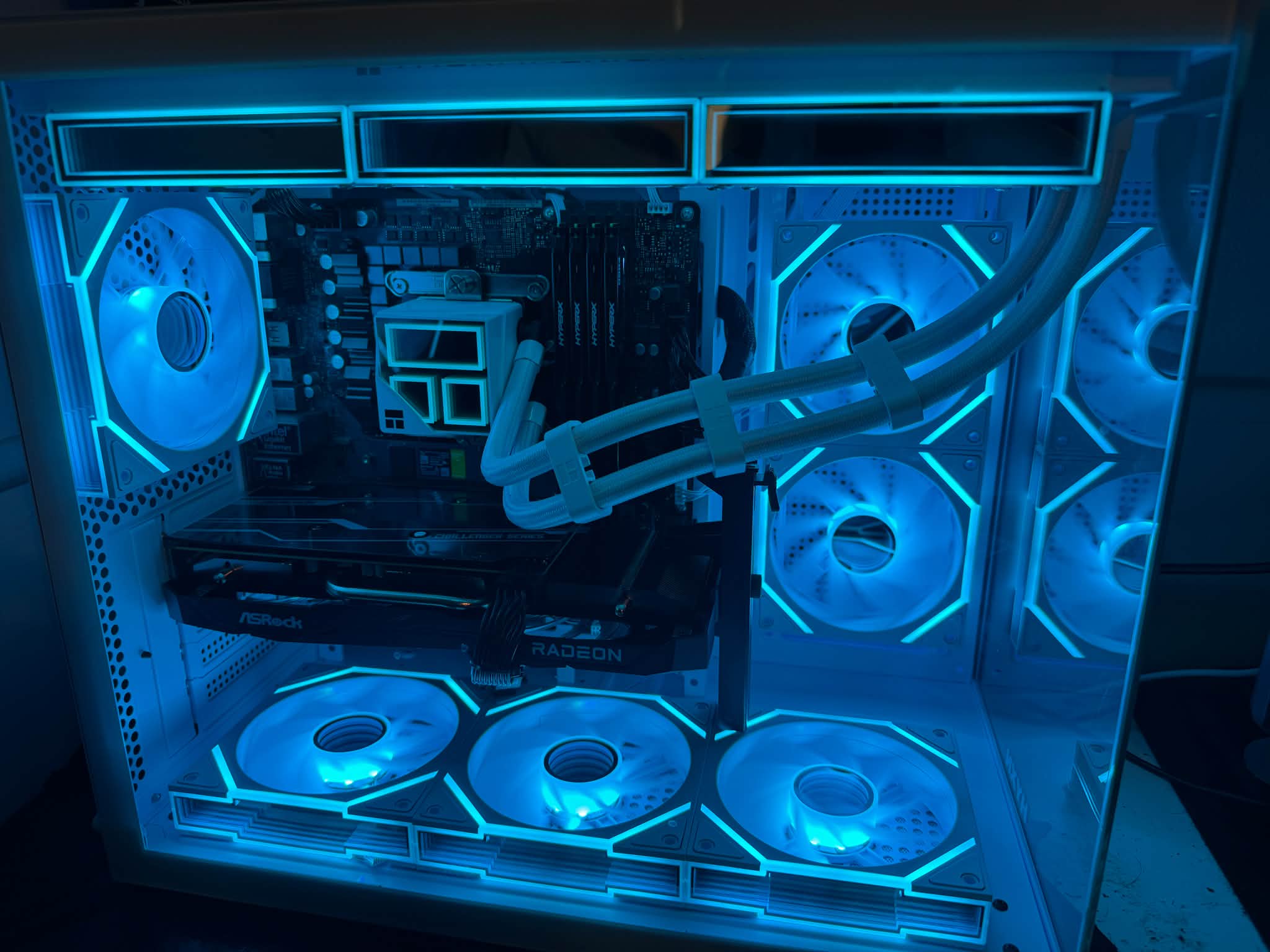 PC build featuring i7 9700k, Asrock z390m pro 4, and Asrock 7600RX