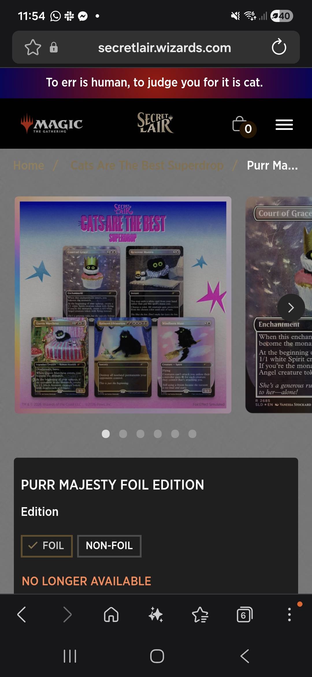 Where to find missing Cat Superdrop cards from Secret Lair