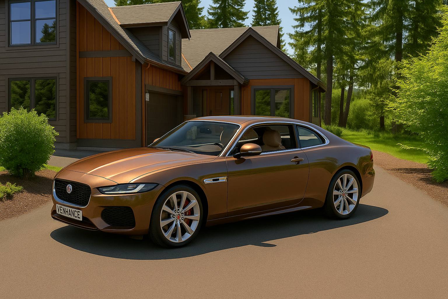 The 2027 Jaguar JSC is a sleek two-door coupé blending modern XJ