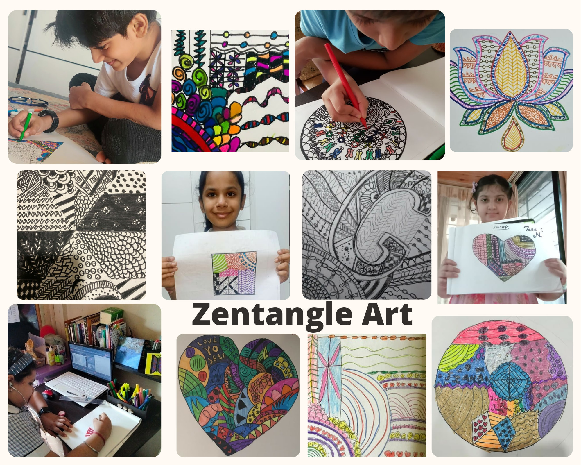 #USGS students of Class 4 learnt the technique of patterns and lines in ...