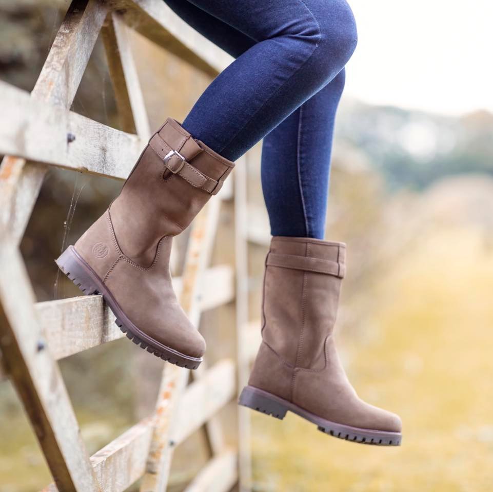 Botines De Mujer De Invierno Con Tacón - Estilo Vaquero, Ante, Caña Media, Suela Antideslizante