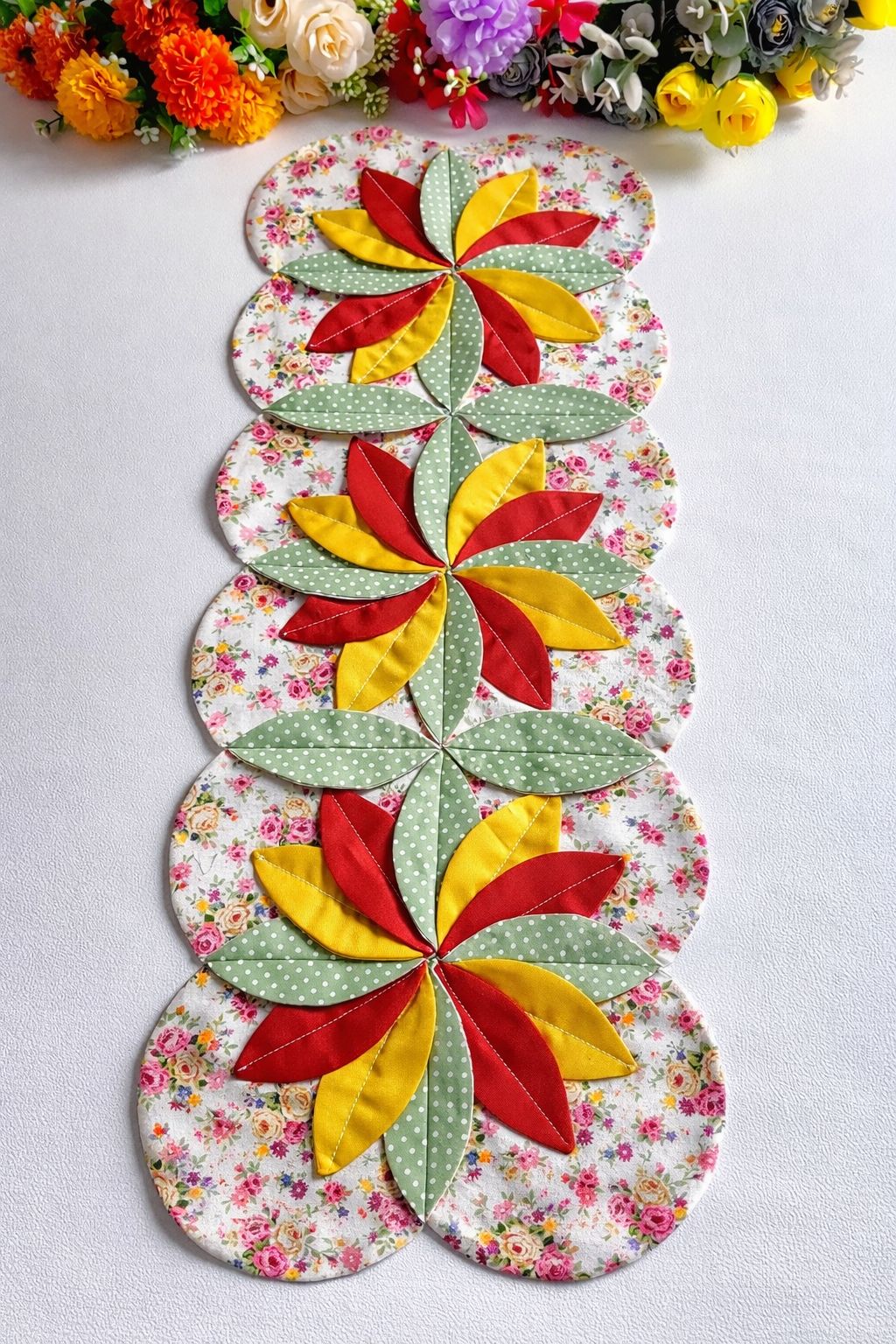Indah - Vintage Flower Quilt Table Runner | Facebook