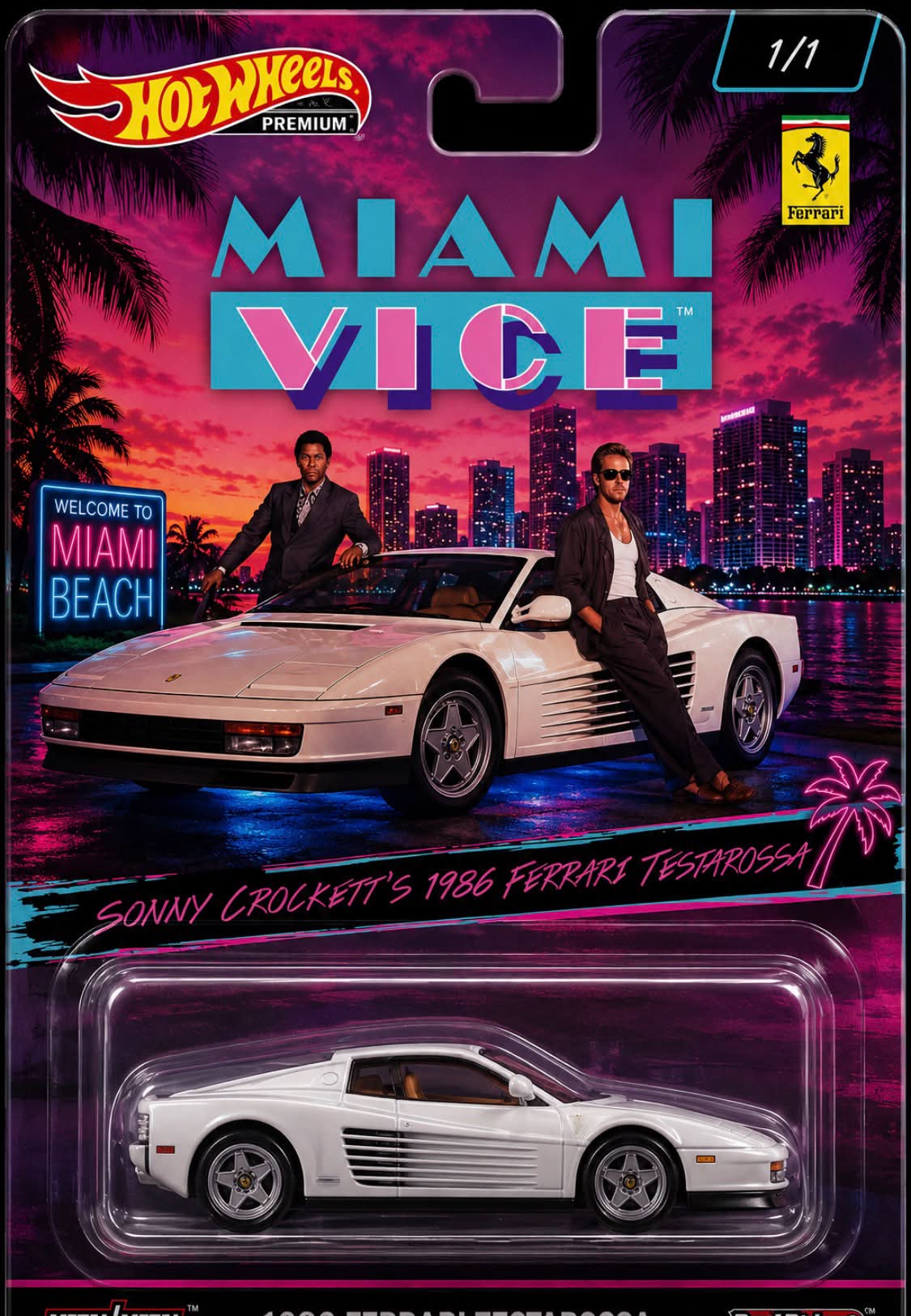 Miami Vice diecast cars: 1984 Ferrari Testarossa and 1969 Ferrari