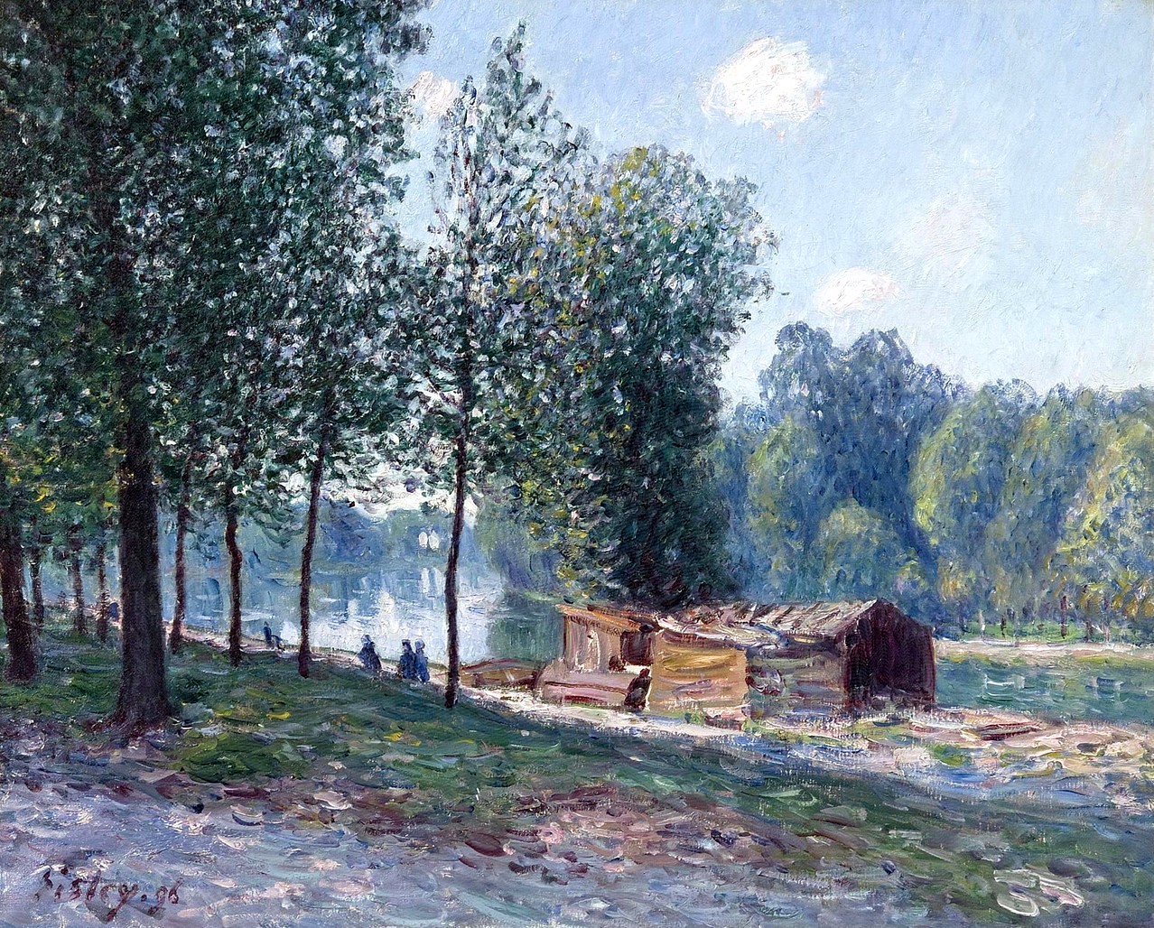 Alfred Sisley (1839-1899) L'allée des peupliers à Moret au bord du