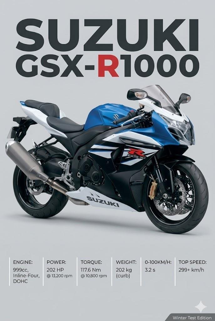 Blue and White Suzuki GSX-R Sportbike Reviews
