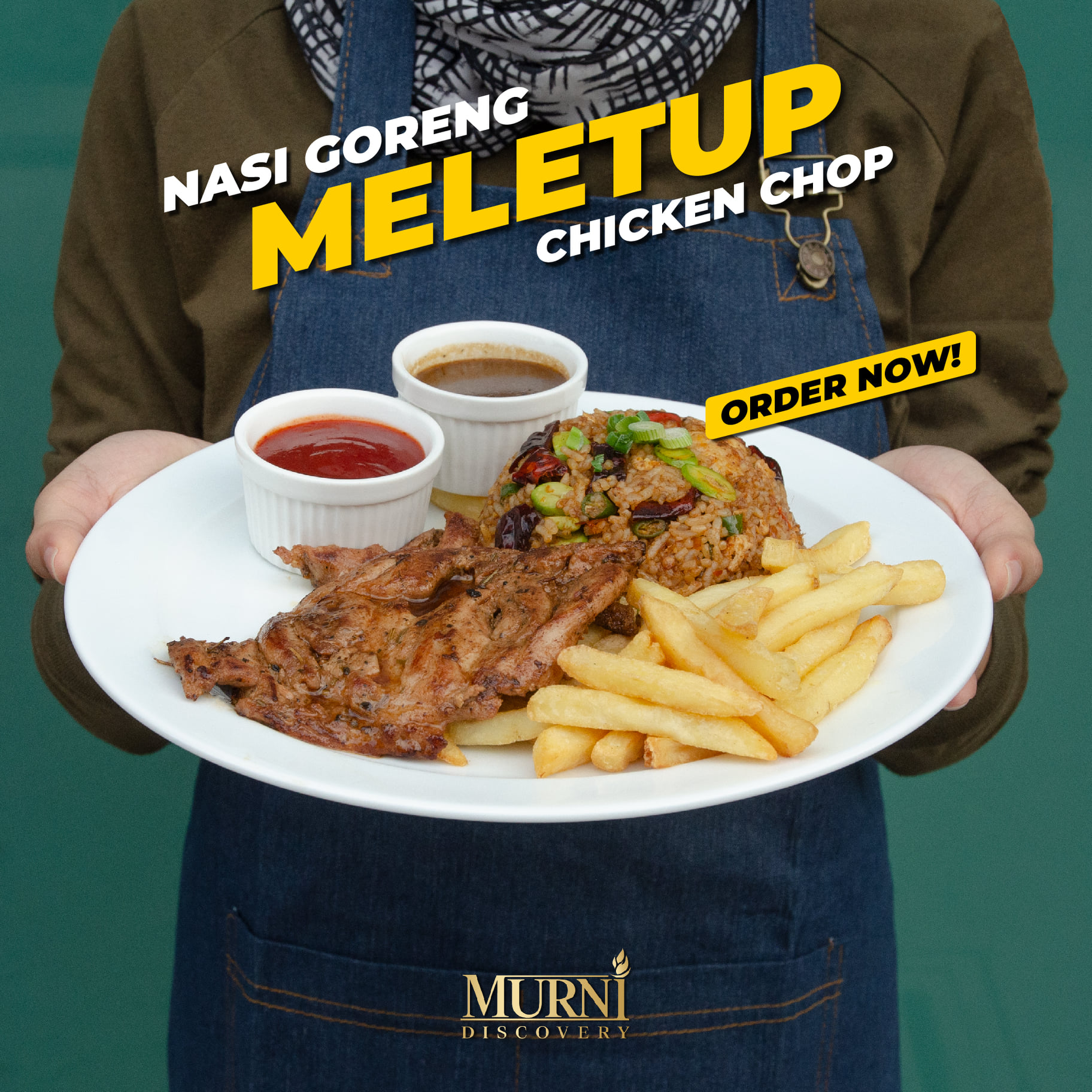 Murni Discovery Craving For Something Big In Portion Try Our Nasi Goreng Meletup With Chicken Chop Confirm Puas Order Now Available At All Murni Discovery Outlets Take Away And Online Deliveries